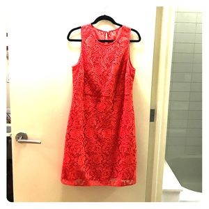 J.Crew Coral Lace Sheeth dress